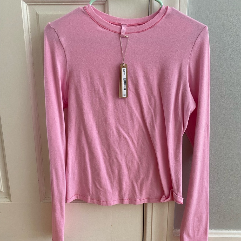 NWT skims cotton jersey long sleeve in bubblegum